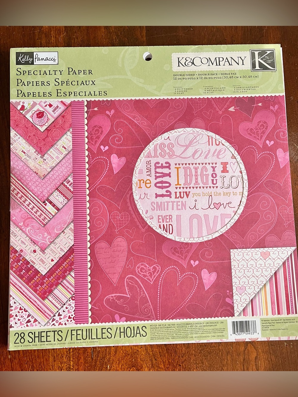 K&Company Kelly Panacci Valentine’s Day Specialty Paper Pad 28 Sheets 12x12